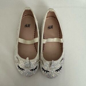 H&M Silver Glitter Unicorn Dress Shoes